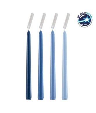 GloboStar® WINTER-SOLITUDE 35208 ΣΕΤ 4 Αρωματικά Κεριά Κηροπηγίου Παραφίνης με Άρωμα Χειμερινός Ωκεανός Πολύχρωμα Μ2 x Π2 x Υ25cm